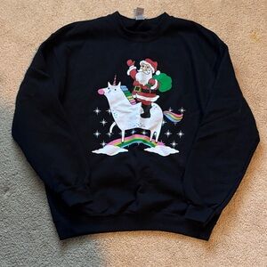 Santa Riding a Unicorn Sweatshirt